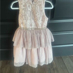 Elegant Pink and Gold Kids Dress